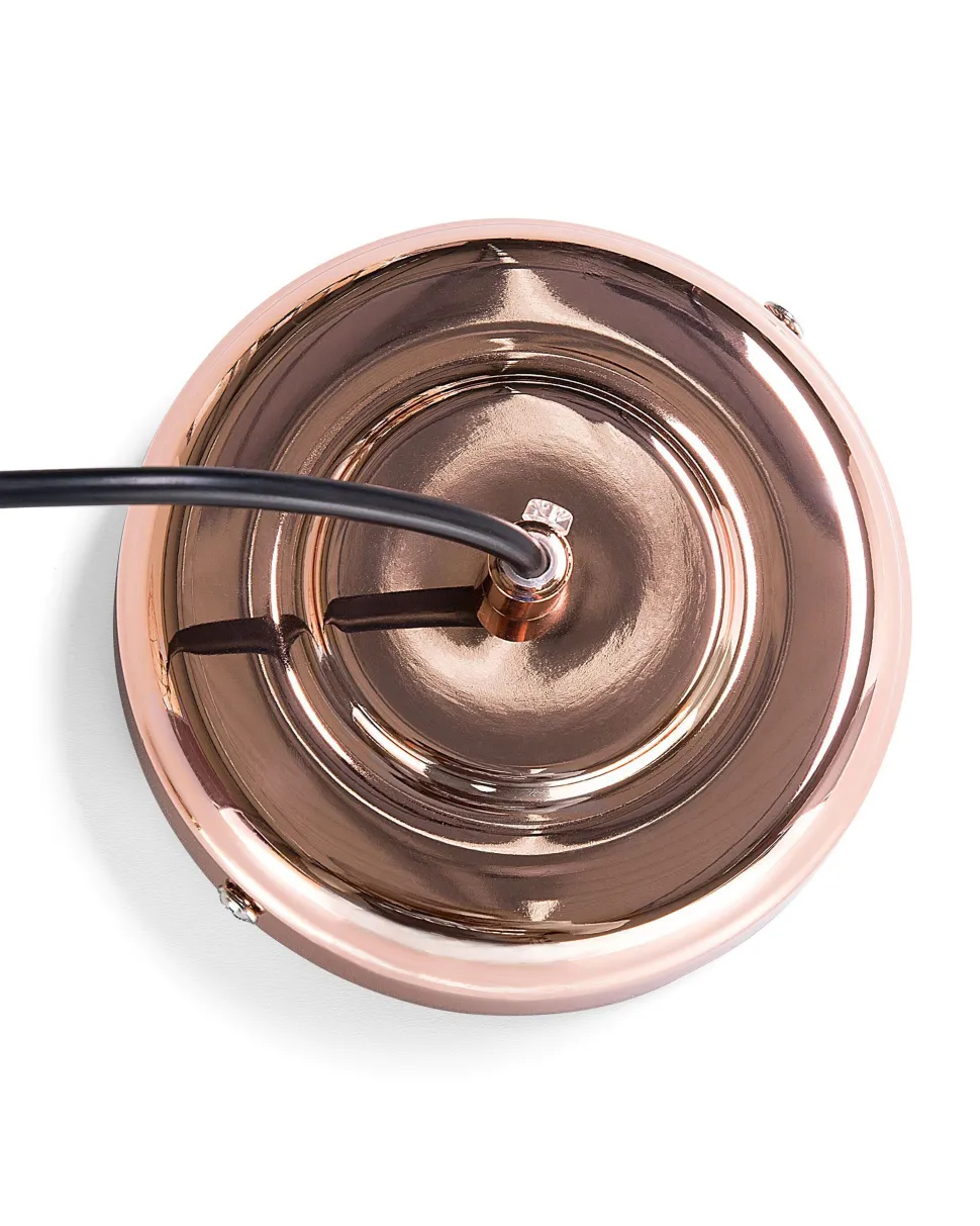 Candeeiro De Teto Cor De Cobre Com Aros Pretos Monte