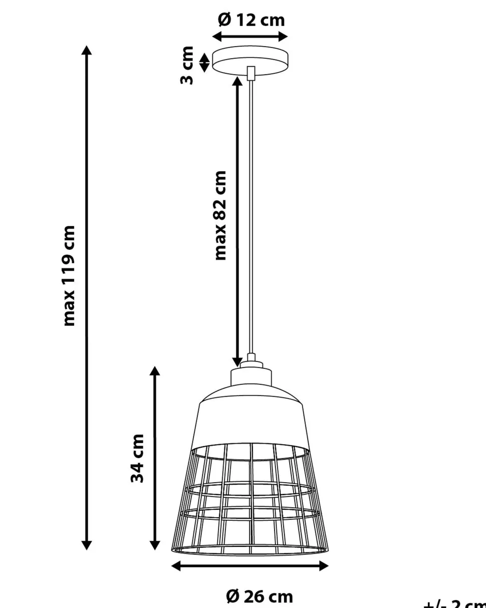 Candeeiro De Teto Cor De Cobre Com Aros Pretos Monte