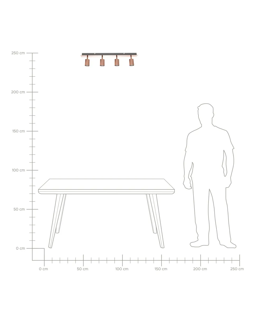 Candeeiro De Teto Cor De Cobre Tigris
