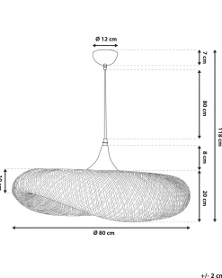 Candeeiro De Teto De Bambu Castanho Claro Boyne L