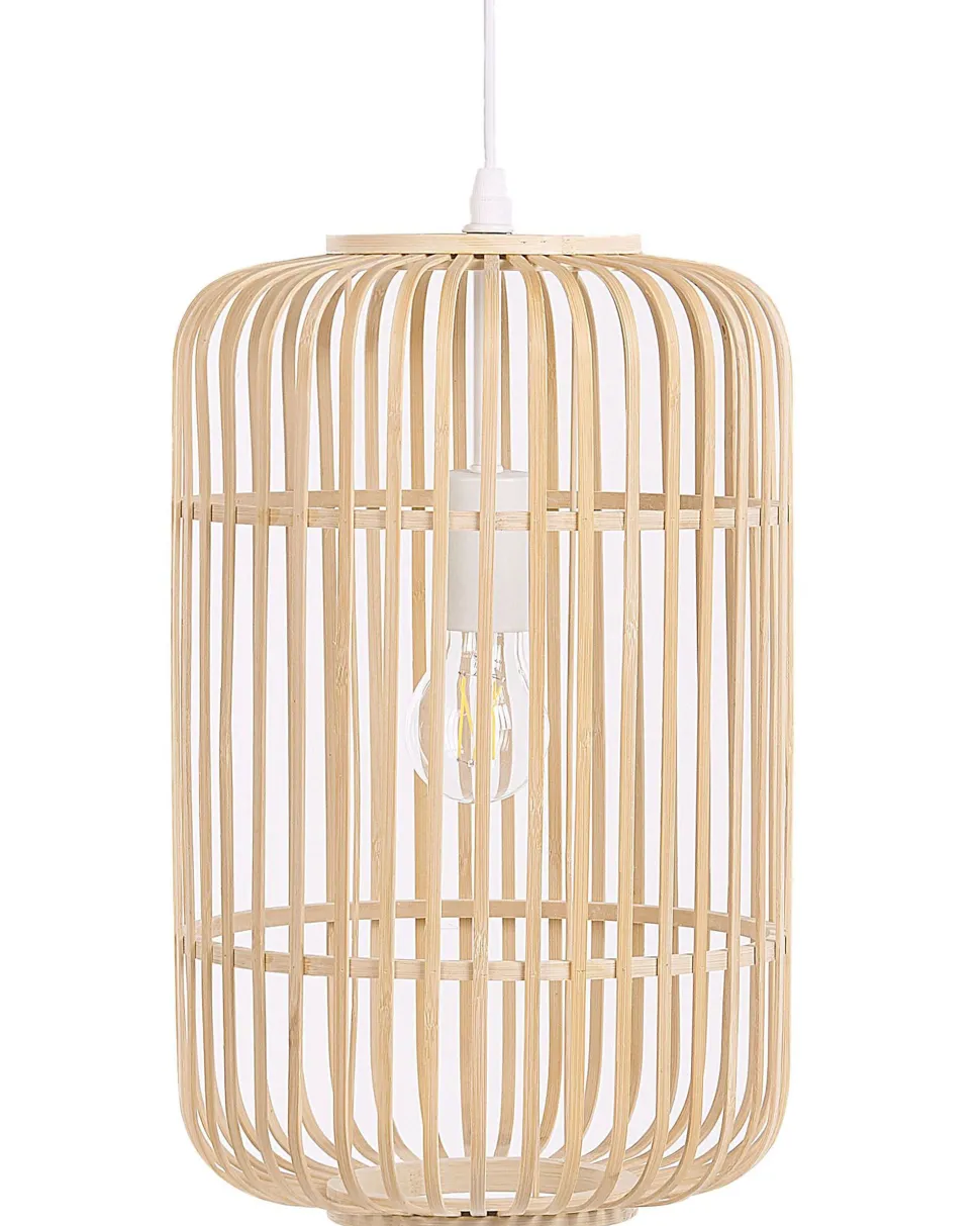 Candeeiro De Teto De Bambu Castanho Claro Aisne