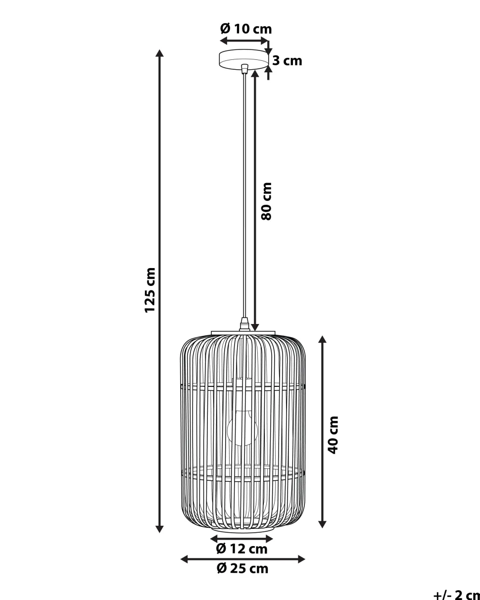 Candeeiro De Teto De Bambu Castanho Claro Aisne