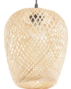 Candeeiro De Teto De Bambu Castanho Claro Bomu