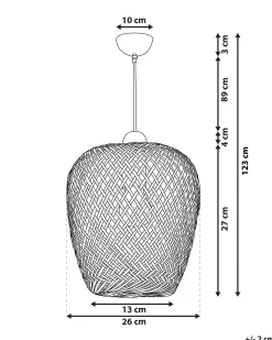 Candeeiro De Teto De Bambu Castanho Claro Bomu