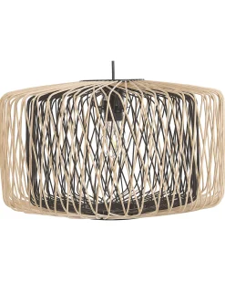 Candeeiro De Teto De Bambu Castanho Claro E Preto Javari