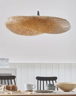 Candeeiro De Teto De Bambu Castanho Claro Boyne S