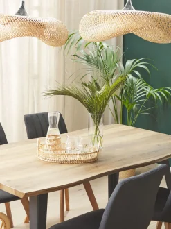 Candeeiro De Teto De Bambu Castanho Claro Boyne S