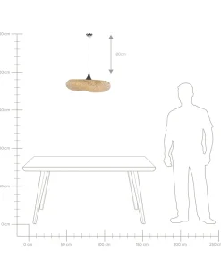 Candeeiro De Teto De Bambu Castanho Claro Boyne S