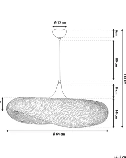 Candeeiro De Teto De Bambu Castanho Claro Boyne S