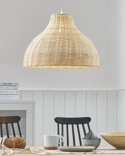 Candeeiro De Teto De Rattan Cor Natural Millian