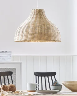 Candeeiro De Teto De Rattan Cor Natural Millian
