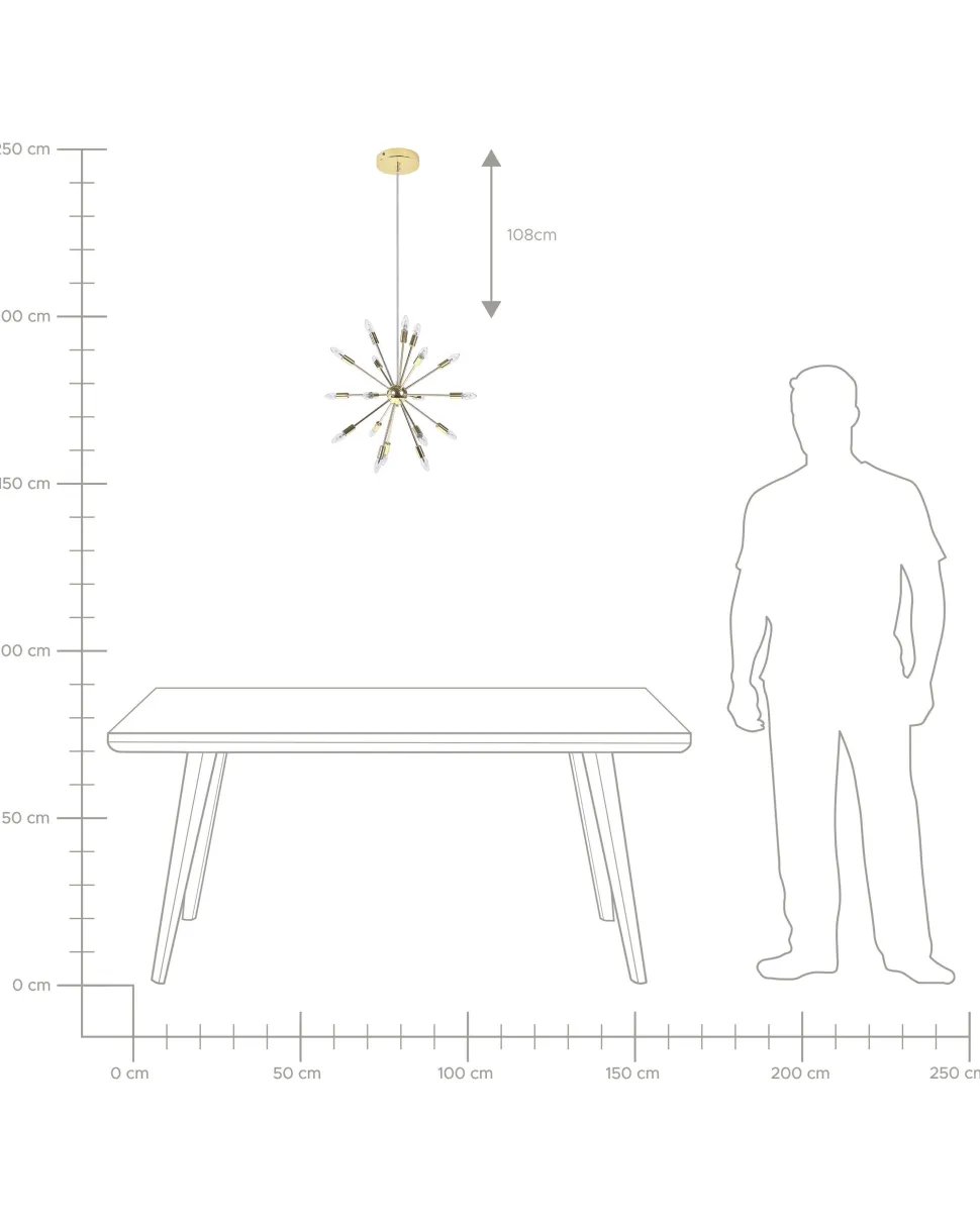 Candeeiro De Teto Dourado Maguse