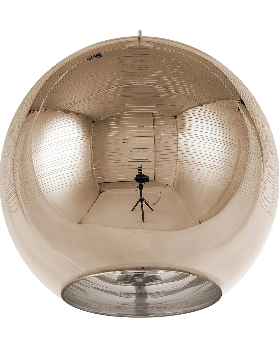 Candeeiro De Teto Dourado Abajur De Vidro Asaro