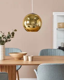 Candeeiro De Teto Dourado Abajur De Vidro Asaro