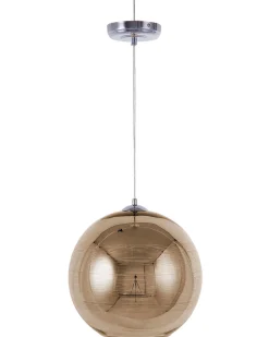 Candeeiro De Teto Dourado Abajur De Vidro Asaro