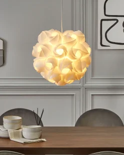 Candeeiro De Teto Efeito Bouquet De Flores Brancas Sordo