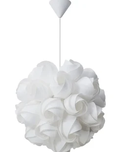 Candeeiro De Teto Efeito Bouquet De Flores Brancas Sordo