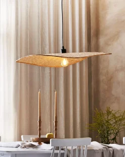 Candeeiro De Teto Em Bambu Castanho Claro Galana