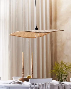 Candeeiro De Teto Em Bambu Castanho Claro Galana