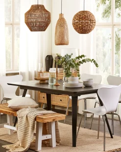 Candeeiro De Teto Em Bambu Castanho Claro Lwela