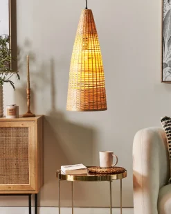 Candeeiro De Teto Em Bambu Castanho Claro Suam