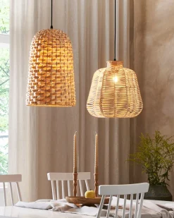 Candeeiro De Teto Em Bambu Castanho Claro Kerio