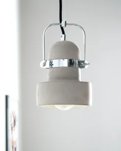 Candeeiro De Teto Em Betao E Metal Cinzento Claro Verde