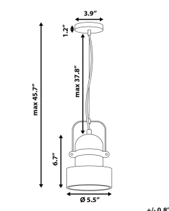 Candeeiro De Teto Em Betao E Metal Branco Verde