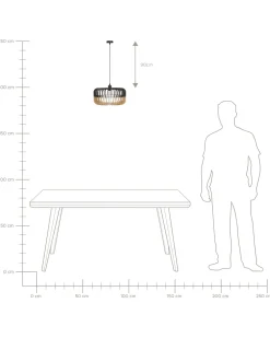 Candeeiro De Teto Em Castanho Claro E Preto Sous