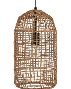 Candeeiro De Teto Em Corda De Papel Castanho Lucite