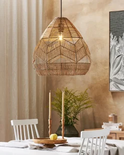 Candeeiro De Teto Em Corda De Papel Cor Natural Cascade