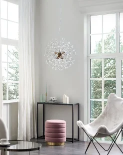 Candeeiro De Teto Em Cristal Dourado Torola