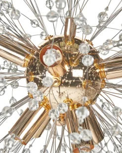 Candeeiro De Teto Em Cristal Dourado Torola