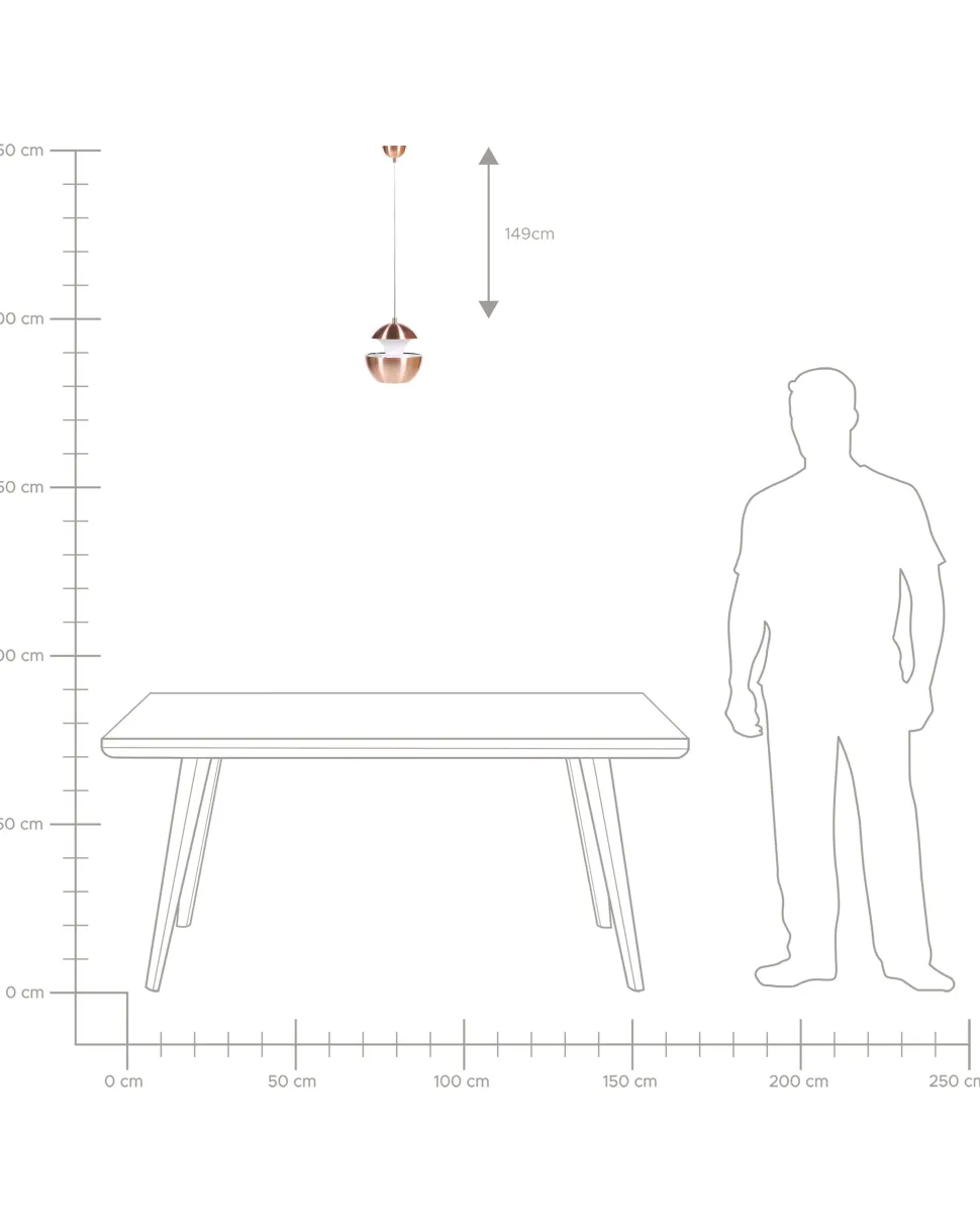 Candeeiro De Teto Em Metal Cor De Cobre Bojana