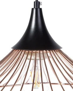 Candeeiro De Teto Em Metal Preto E Cor De Cobre Giona