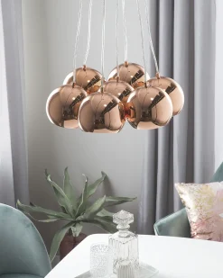 Candeeiro De Teto Em Metal Cor De Cobre Olza