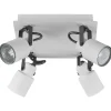Candeeiro De Teto Em Metal Branco 4 Luzes Bonte