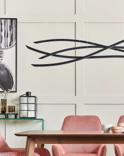 Candeeiro De Teto Em Metal Preto 4 Linhas Com Led Calao