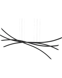 Candeeiro De Teto Em Metal Preto 4 Linhas Com Led Calao