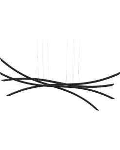 Candeeiro De Teto Em Metal Preto 4 Linhas Com Led Calao