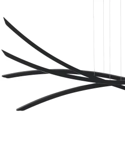 Candeeiro De Teto Em Metal Preto 4 Linhas Com Led Calao