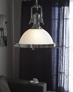 Candeeiro De Teto Em Metal Cromado E Vidro Ebron