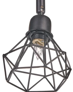 Candeeiro De Teto Em Metal Preto Para 4 Lampadas Erma
