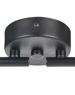 Candeeiro De Teto Em Metal Preto Para 4 Lampadas Erma