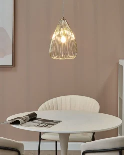 Candeeiro De Teto Em Metal Dourado Conca