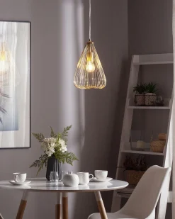 Candeeiro De Teto Em Metal Dourado Conca