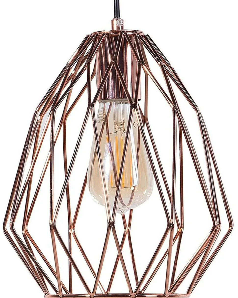 Candeeiro De Teto Em Metal Cor De Cobre Magra