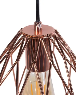 Candeeiro De Teto Em Metal Cor De Cobre Magra