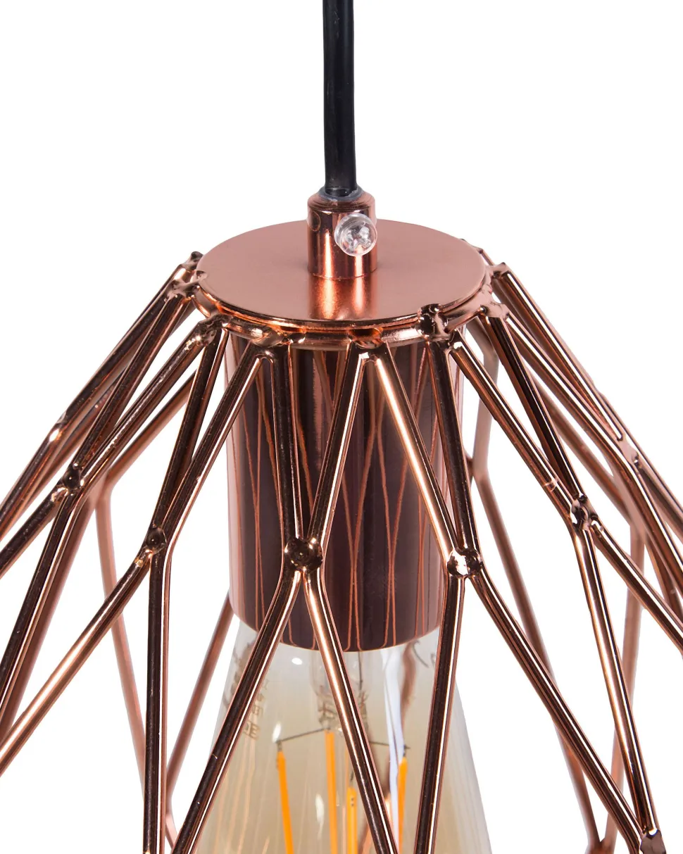 Candeeiro De Teto Em Metal Cor De Cobre Magra