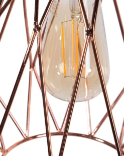 Candeeiro De Teto Em Metal Cor De Cobre Magra